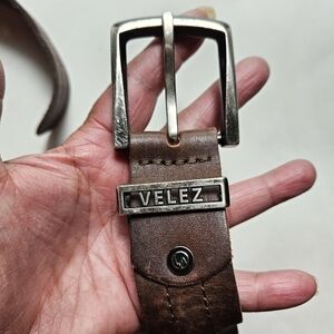 Vintage Velez Brown Leather Belt with Buckle